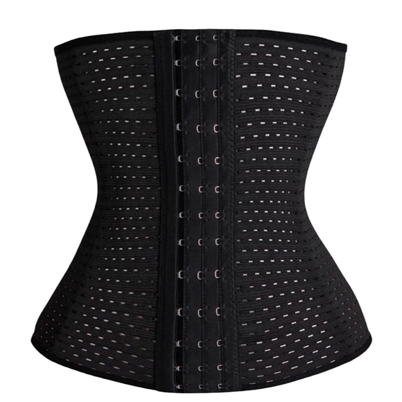 Waist trainer black mesh boned comfort shape wear  corset - Picture 2 of 2